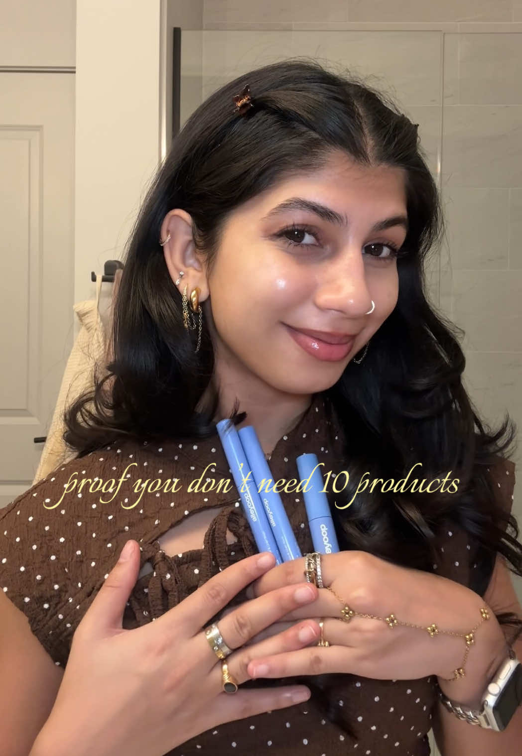 TikTok post by @tanvigadiraju for Alleyoop. Caption reads: @Alleyoop Beauty making my mornings 10x easier as....