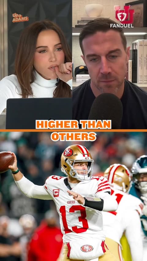 Instagram post by @ninersnationsbn for FanDuel. Caption reads: What does @alexsmith_11 see in Brock Purdy that....