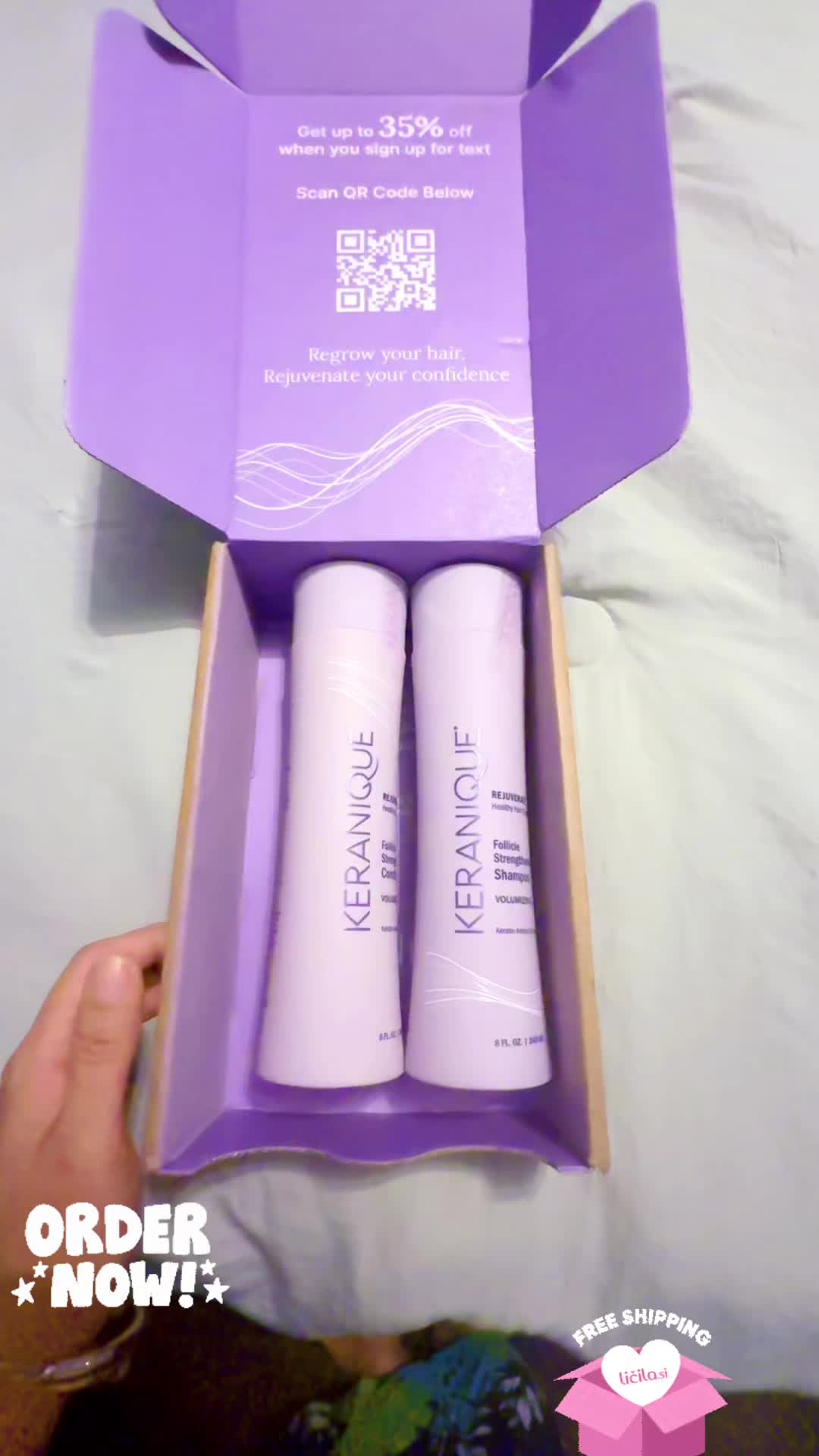 TikTok post by @mayaisback05 for More Labs. Caption reads: [...] Strengthening Shampoo & Conditioner....