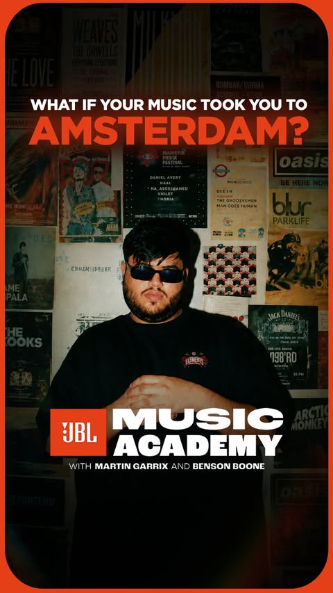 Instagram post by @iamgravero for JBL. Caption reads: [...] me. If that sounds like you, then JBL Music....