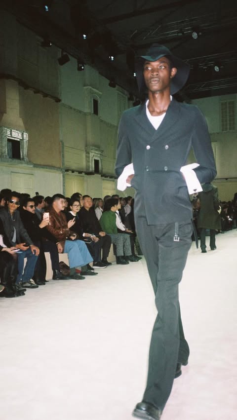 Instagram post by @jimy_09 for Prada. Caption reads: Alright—come to the @prada fw 26 with @pradabeauty....