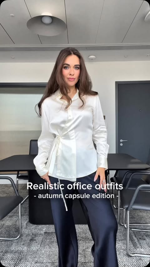 Instagram post by @modebysasha for LILYSILK. Caption reads: [...] start on my autumn work capsule with....