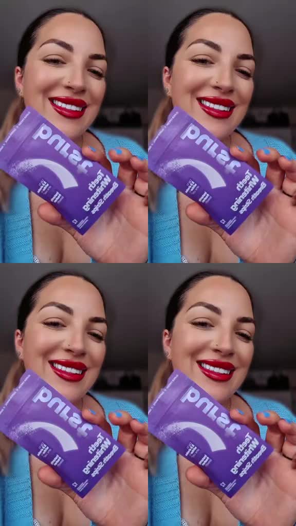 TikTok post by @chloereviewsit for Burst Oral Care. Caption reads: [...] #teethwhitening #teethcare #smile @BURST....