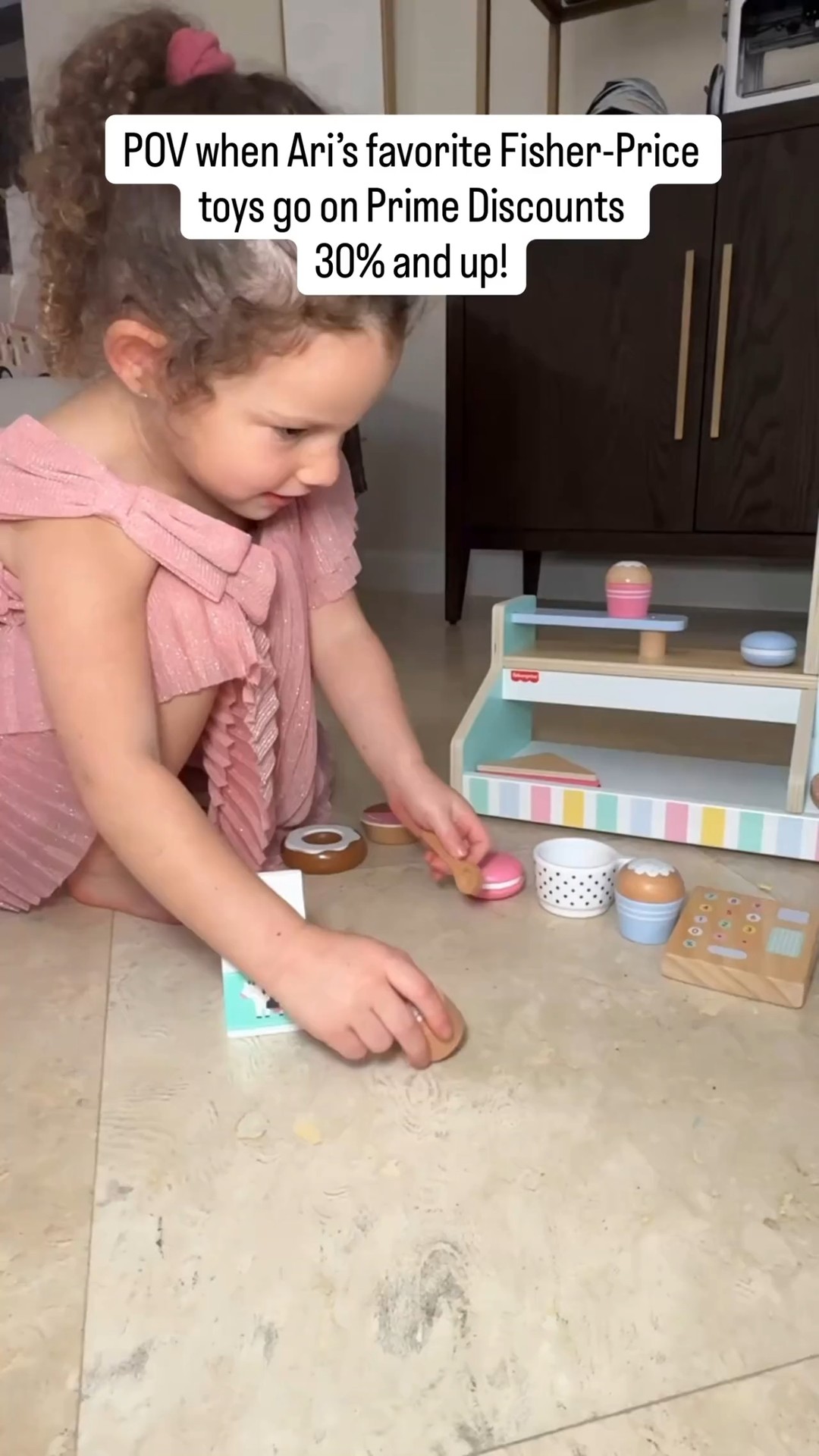 Instagram post by @mothercould for Fisher-Price. Caption reads: I can’t believe all of Ari’s favorite Fisher-Price....