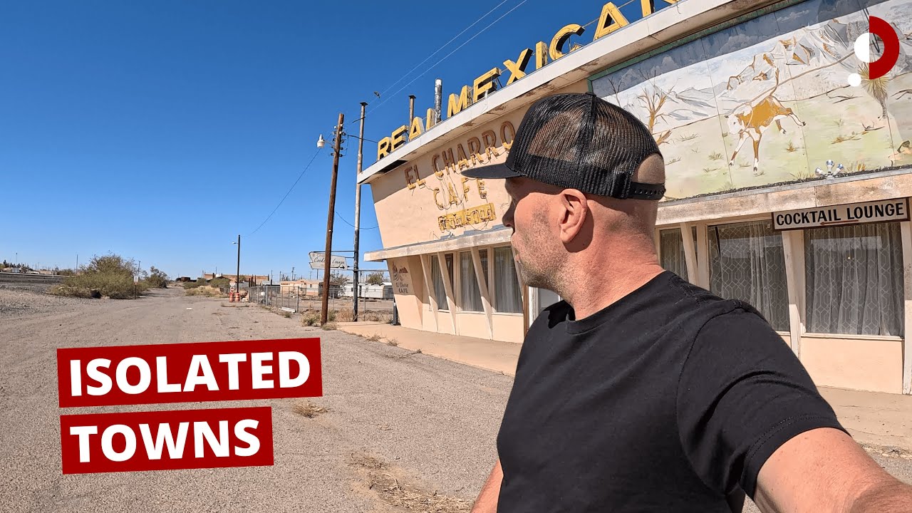 YouTube post by @PeterSantenello for Simon & Schuster. Caption reads: Life in New Mexico’s Most Isolated Towns 🇺🇸.