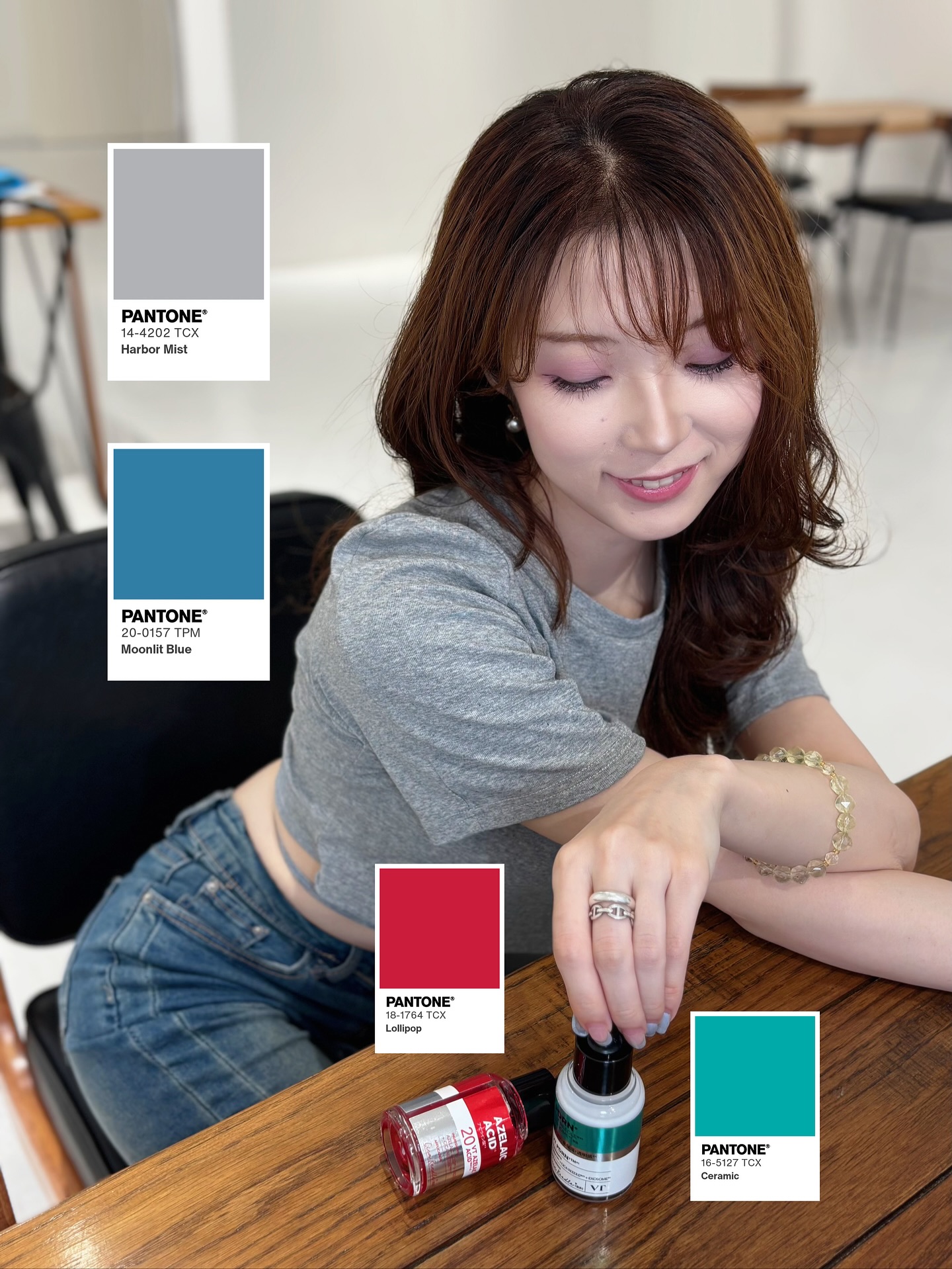 Instagram post by @naito_haruka for VT COSMETICS SPOT. Caption reads: VTのセラムが最近のお気に入り
夏の毛穴ケアにはアゼライン酸の赤のセラムがおすすめ
クレンジングはポ....