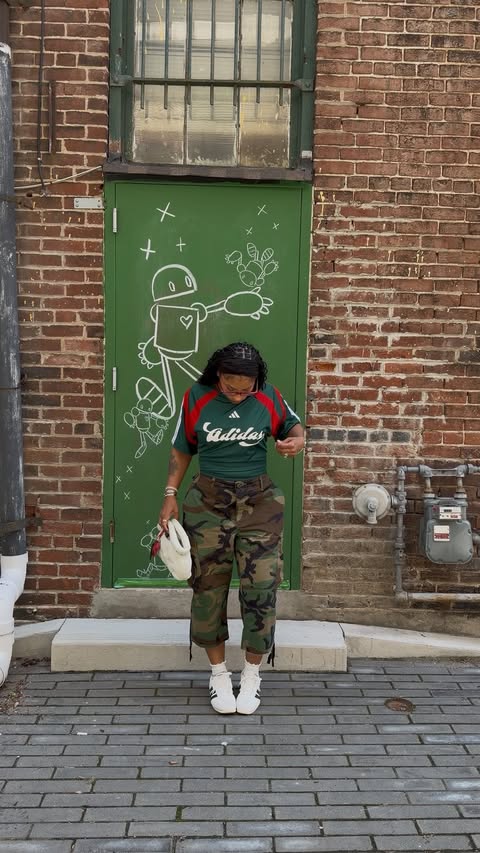 Instagram post by @the_diaries_of_nakiah for adidas. Caption reads: [...] game and the fits 😌⚽ Wearing the new adidas....