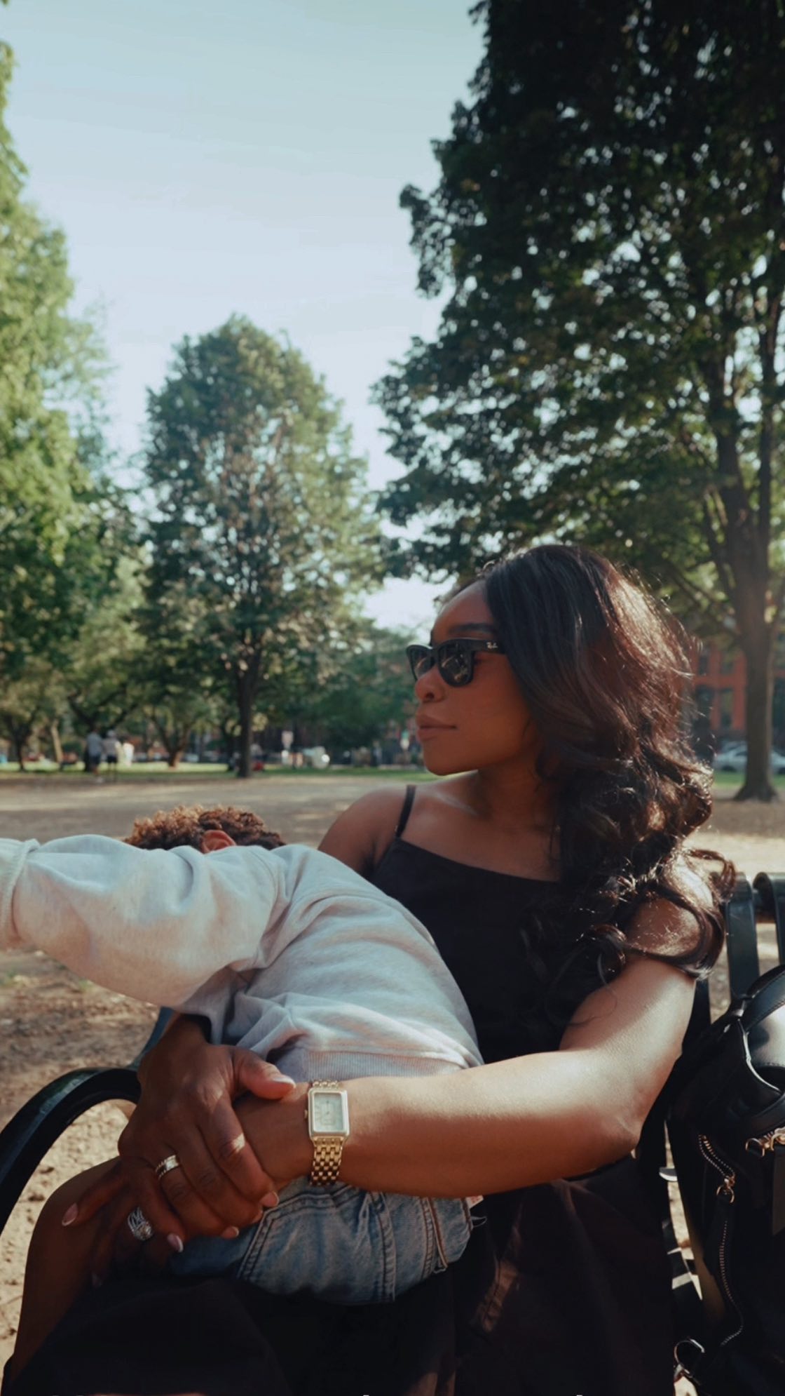 Instagram post by @amwstyled for Ray-Ban. Caption reads: Life in motion, love in focus. Using @RaybanMeta....