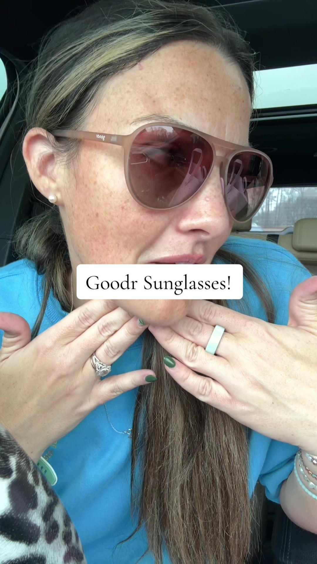 TikTok post by @_kimberly.co_ for Goodr. Caption reads: [...] These sunglasses are BACK!!! @goodr #goodr....