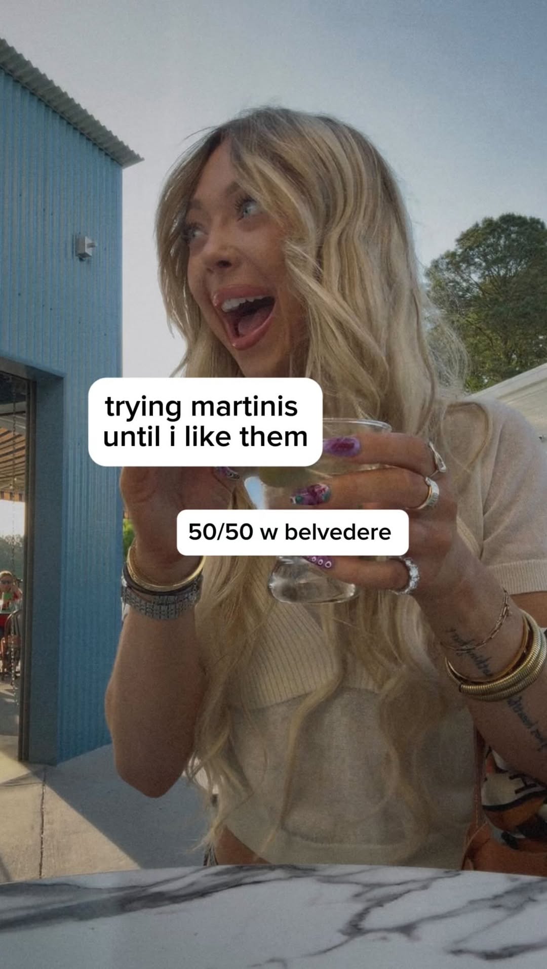 Instagram post by @__ericamerica for Belvedere Vodka. Caption reads: trying martinis until i like them pt. 11🍸
now....