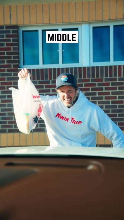 Instagram post by @tj_therrien for Kwik Trip. Caption reads: [...] a lil’ midwest Christmas shopping @kwiktrip....