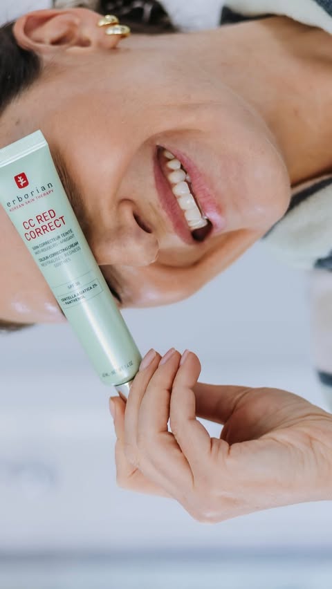 Instagram post by @kissblushandtell for Erborian. Caption reads: Erborian Centella Redness range has been on my....