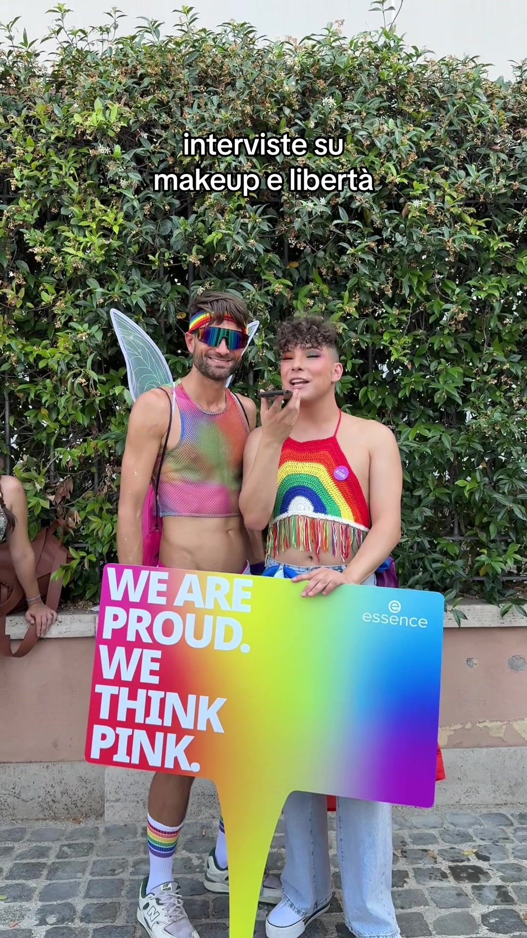 TikTok post by @avocadogabb for Essence Cosmetics. Caption reads: perché il pride è importante? 🤔 Ho intervistato i....