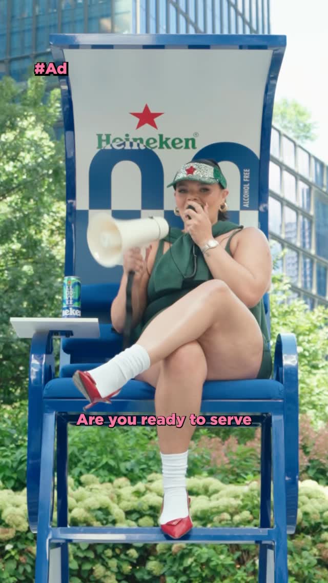 Instagram post by @tiffbaira for Heineken US. Caption reads: We’re serving major L0VE.L0VE energy all US Open....