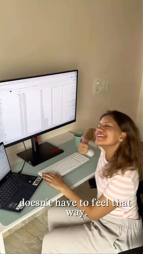 Instagram post by @aashi_maroo for Logitech. Caption reads: [...] but my workspace didn’t have to.😌 With....