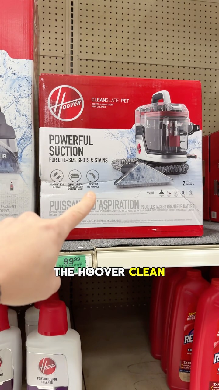 Instagram post by @cleanthatup for Hoover Vacuums. Caption reads: I found my favorite spot cleaner the @hoover....
