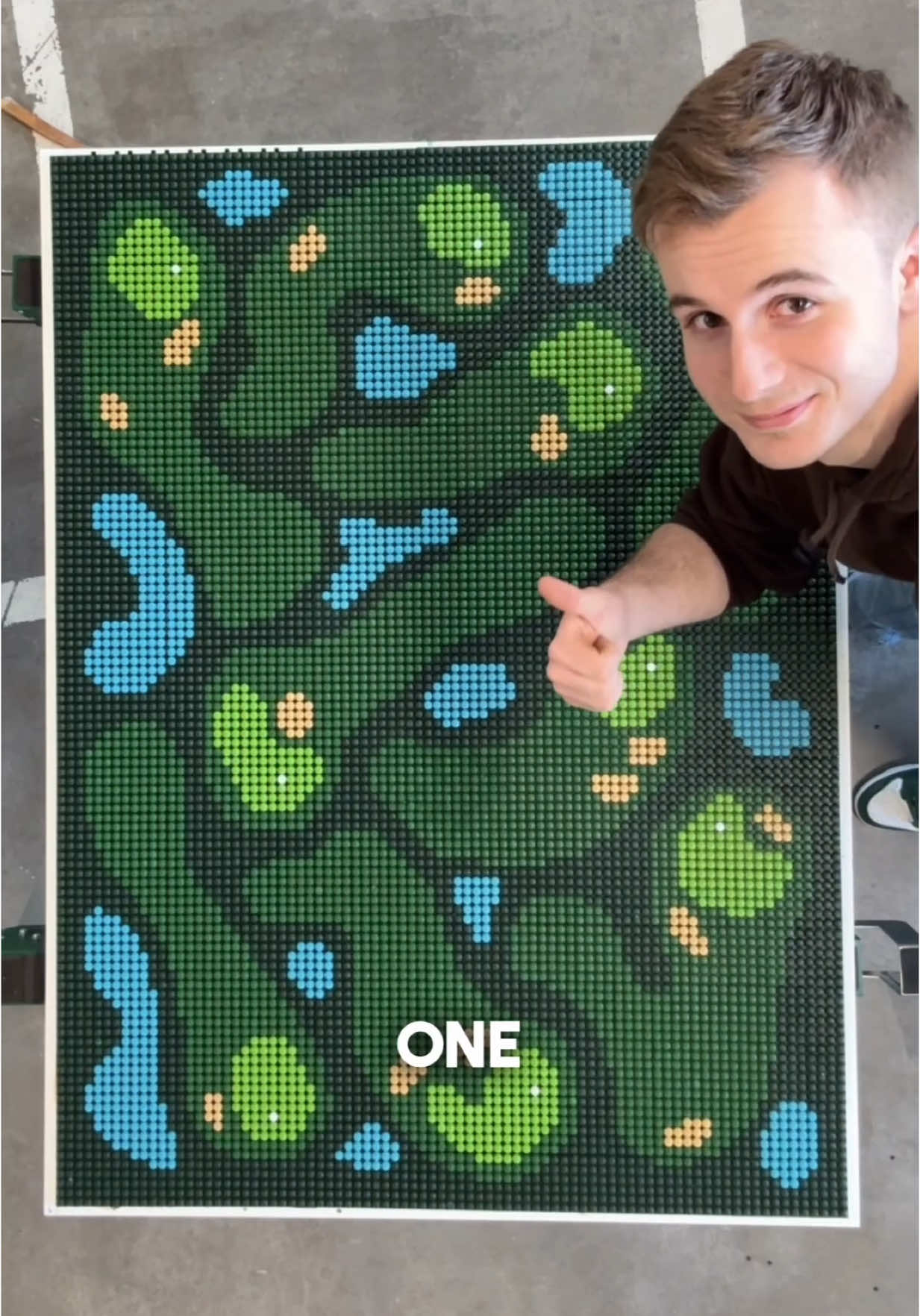 TikTok post by @benlabuzzetta_ for Adobe Design. Caption reads: 8,000 golf balls later, the design is finally....