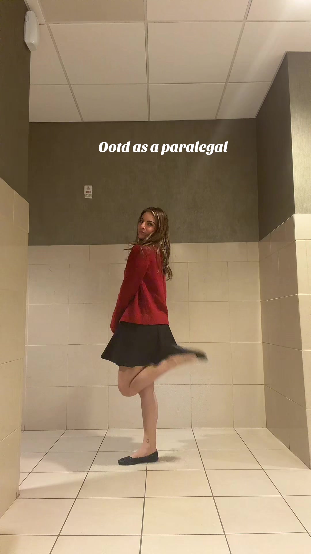 TikTok post by @mirandajaye13 for Abercrombie & Fitch. Caption reads: This week is almost over!!! #officeoutfit #ootd....