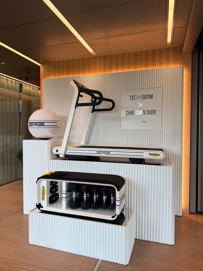 Instagram post by @leahbroger for Technogym. Caption reads: [...] experience yesterday going around the....