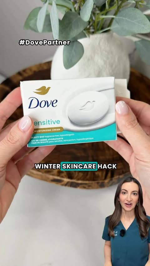 Instagram post by @draleksandrabrown for Dove. Caption reads: #DovePartner Cold weather and harsh soaps can....
