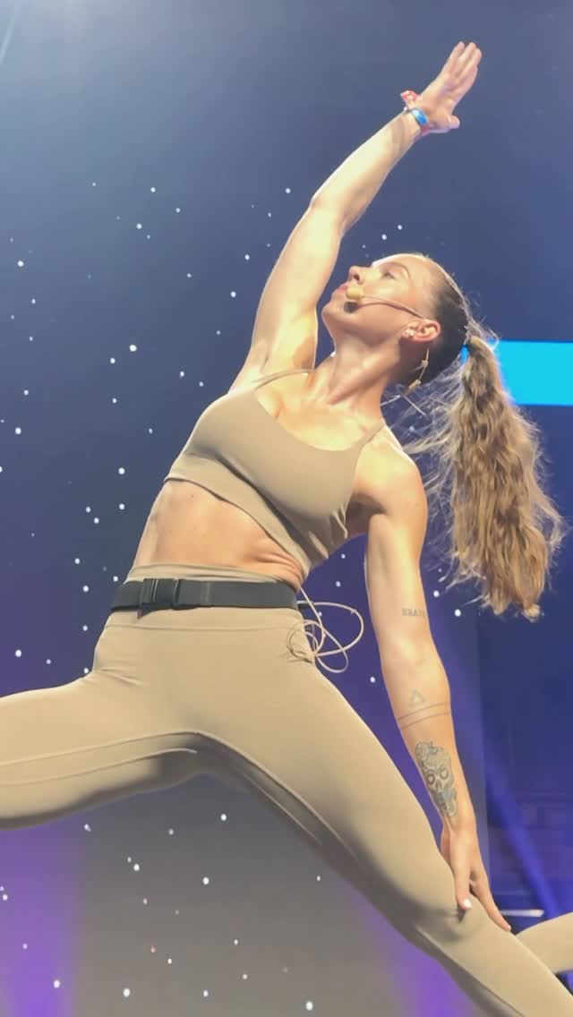 Instagram post by @khiranhuston for LES MILLS. Caption reads: Have a beautiful weekend everyone. Make some time....