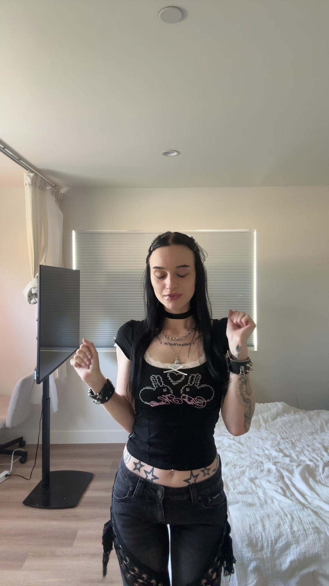 TikTok post by @nihaachu for Minga London. Caption reads: ITS MY BIRTHDAY!!!  Clothes from @mingalondon .