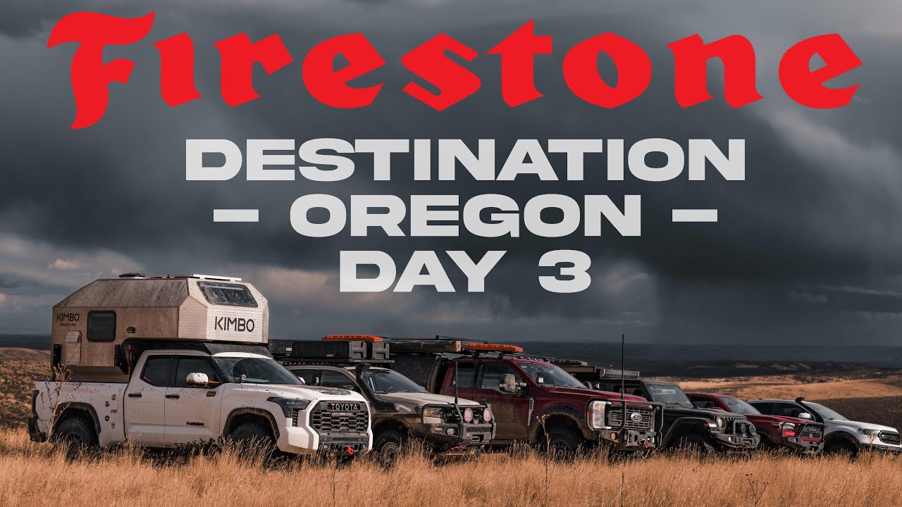 YouTube post by @TalonSei for C4 Fabrication. Caption reads: FIRESTONE DESTINATION - EASTERN OREGON | Day 3!.