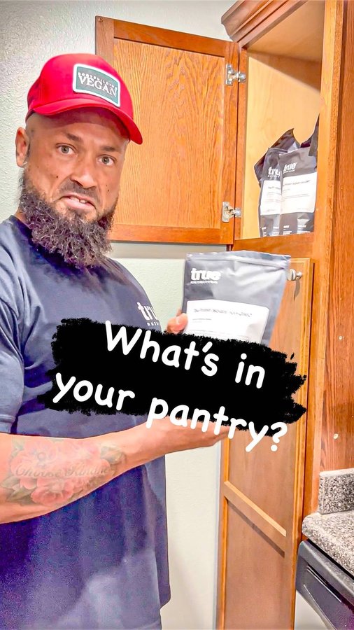 Instagram post by @thebodybuildingvegan for True Nutrition. Caption reads: I’ve had @truenutrition pea protein isolate in my....