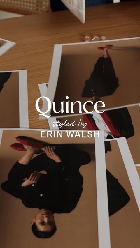 Instagram post by @erinwalshstyle for Quince. Caption reads: Now live: Styled by Erin Walsh

A wear-now capsule....