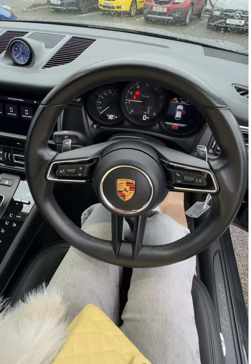 TikTok post by @florencegrace_ for Porsche. Caption reads: Car shopppping again 🏁🙀💸🚙 how UNREAL is the....