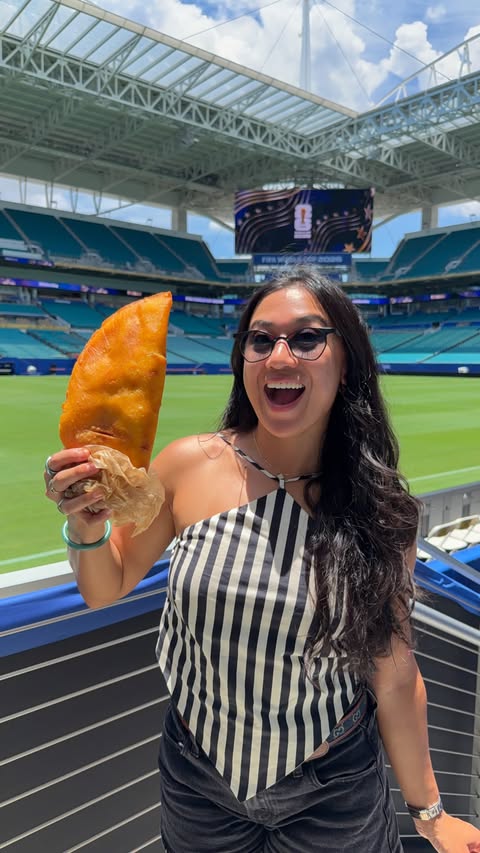 Instagram post by @explorewithgg for FIFA. Caption reads: [...] BIG with its food options during the....