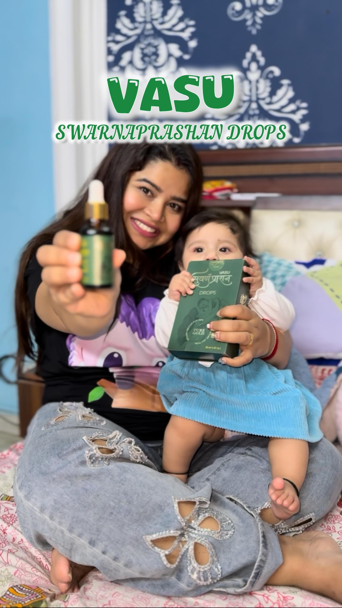 Instagram post by @home_chef15 for Vasu Healthcare. Caption reads: Daily drops with natural herbs like Suvarna....