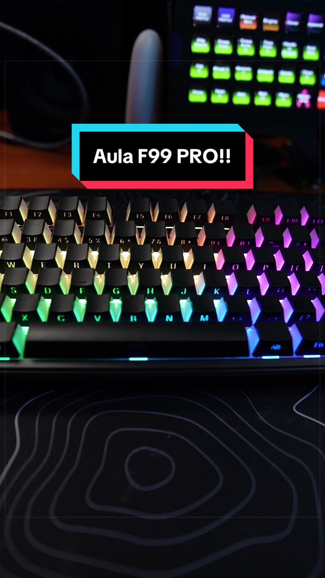 TikTok post by @alexmason_gaming for Aula. Caption reads: Go get you one while you can! #aula #aulaf99pro....