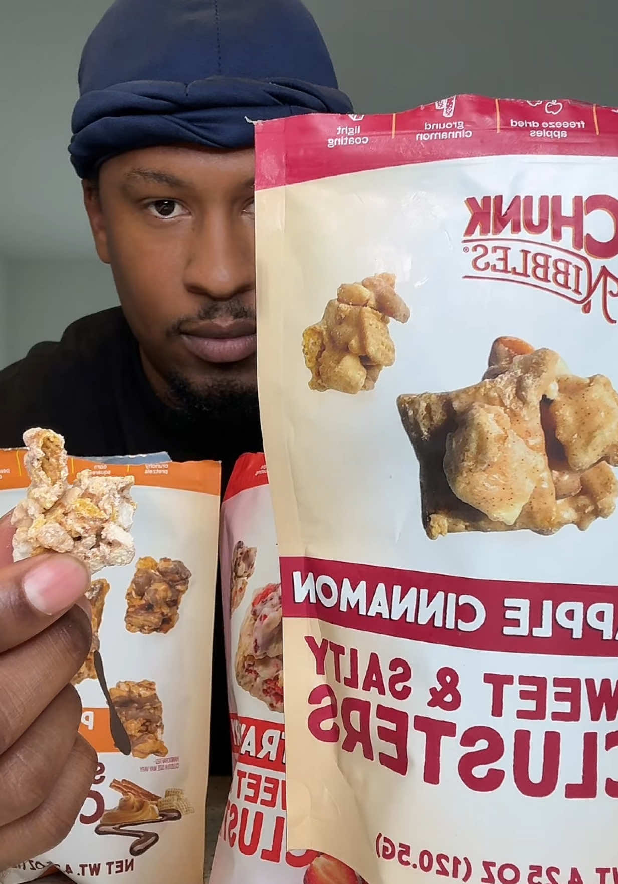 TikTok post by @deangelomarquise for Chunk Nibbles. Caption reads: These are soooooo good!! No CAP! Get you some....