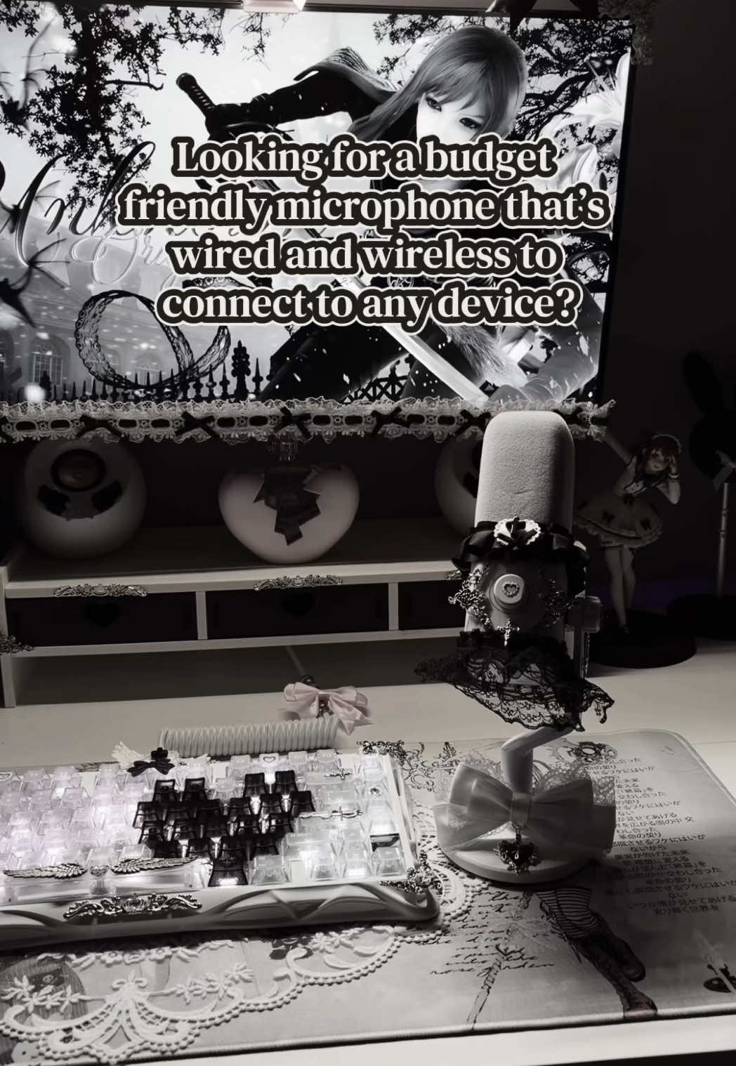 TikTok post by @dollqutie for Maono. Caption reads: [...] for my videos and my keyboard asmrs!....