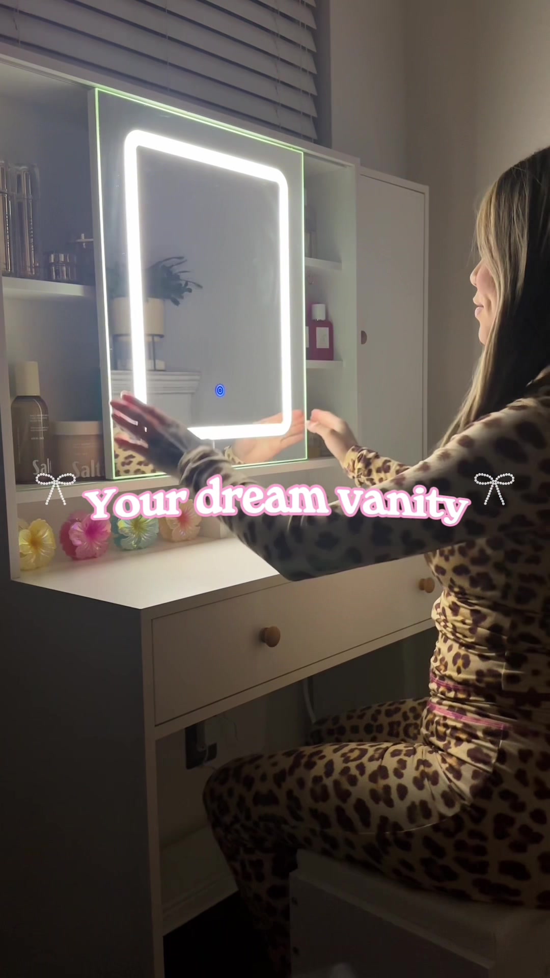 TikTok post by @kyliebarrera_ for Vabches. Caption reads: love love love 🪞💄. @Vabches #vabches....