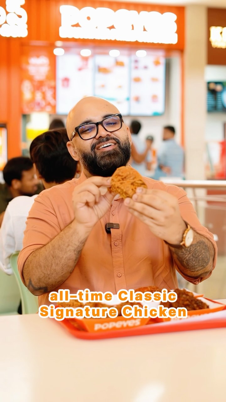 Instagram post by @eattripclick for Popeyes. Caption reads: Weekend shopping, movie plans, or just a quick....