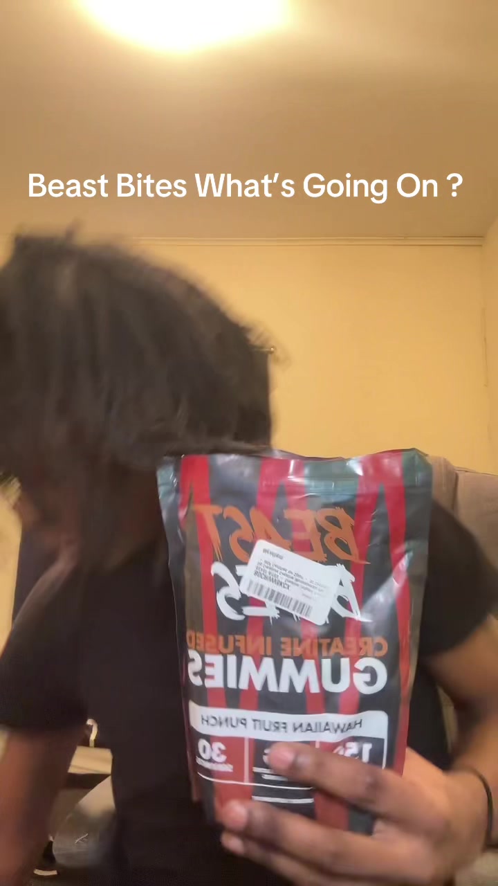 TikTok post by @realrightgaming for Beast Bites. Caption reads: @Beast Bites Supplements Can I Get Like A New....