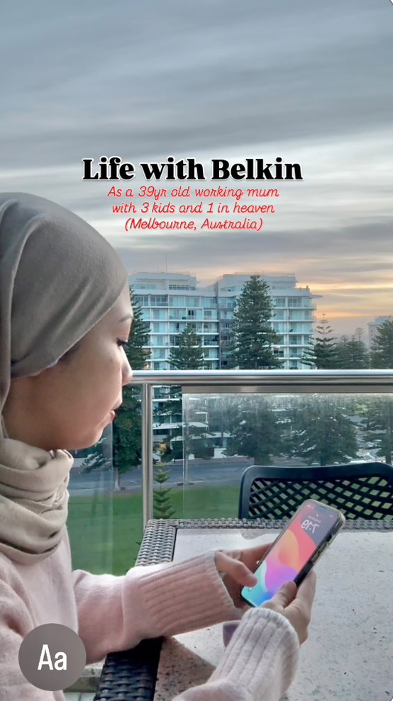 Instagram post by @melbournemumofzs for Belkin. Caption reads: With a family of five, a day in my life involves....