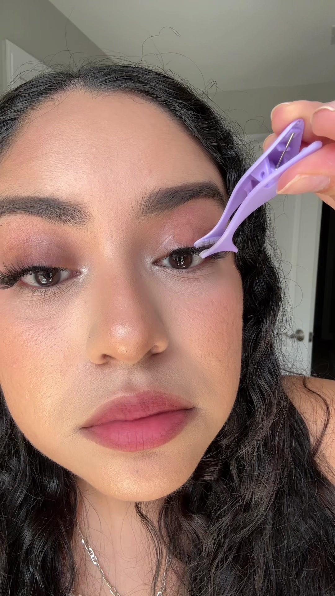 TikTok post by @priscilla_chavezz for imPRESS Beauty. Caption reads: the easiest lashes to apply! Shop multiple styles....