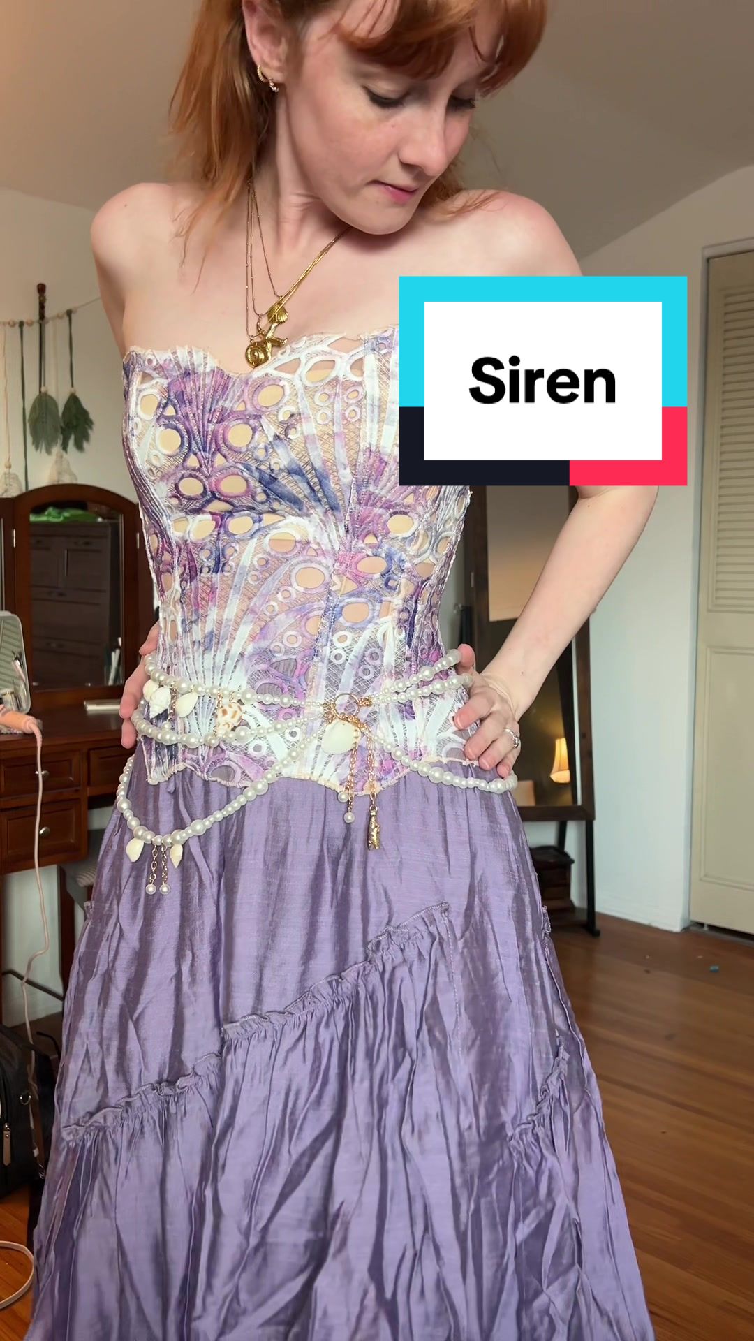 TikTok post by @rikkikay_ for Scarlet Darkness. Caption reads: [...] #renfaireoutfit #rikkikay #scarletdarkness....