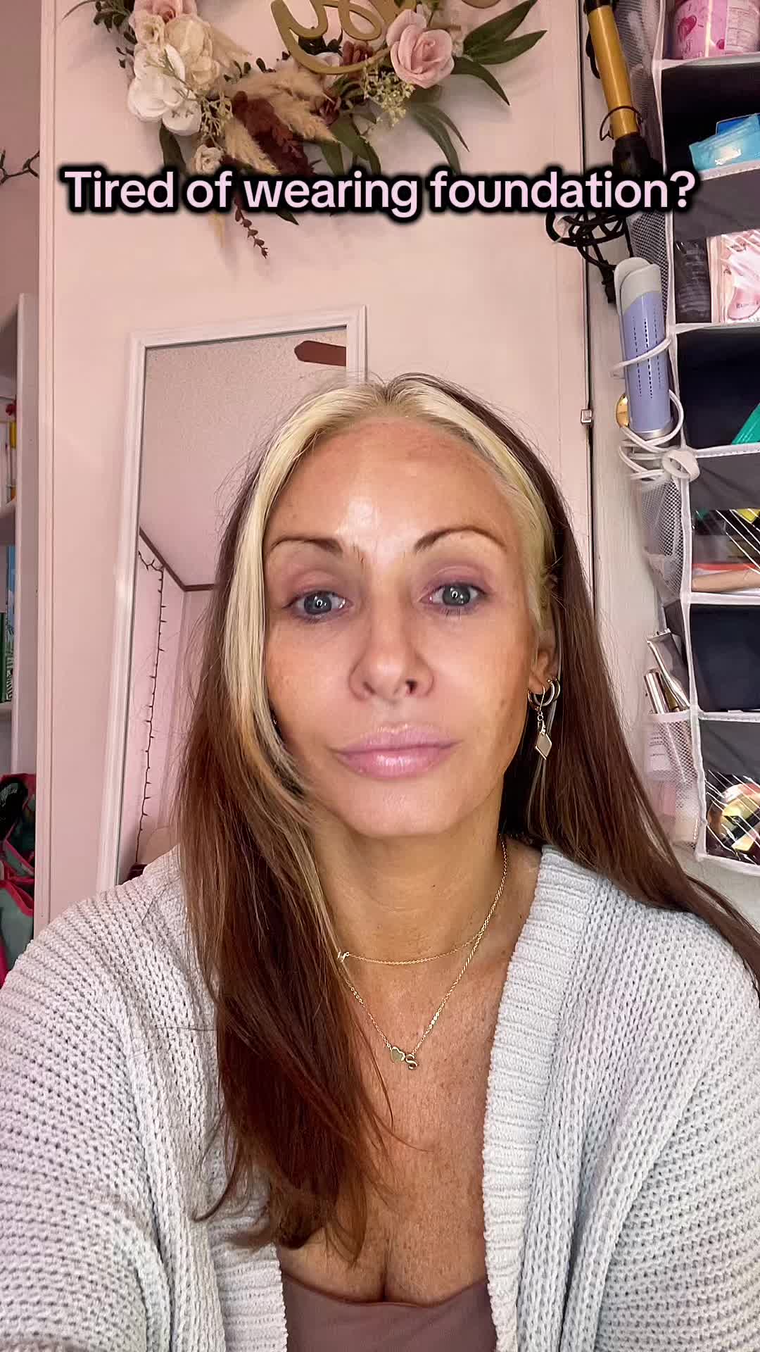TikTok post by @kristislay for Beauty by Earth. Caption reads: [...] foundation? Add a few drops of @Beauty By....