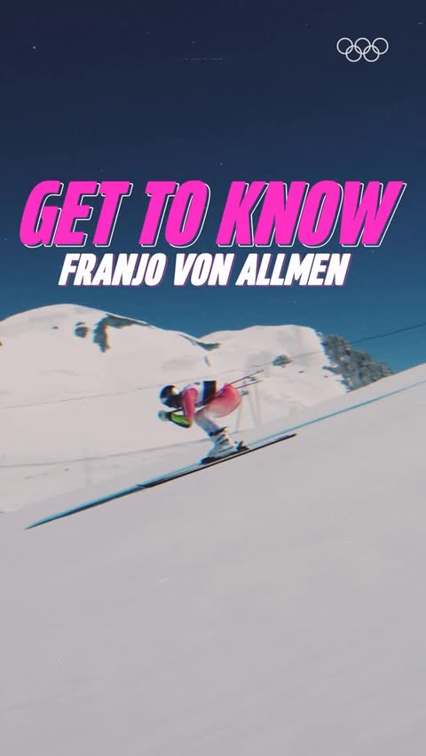 Instagram post by @franjo_v_allmen for Olympics. Caption reads: Three World Cup wins last winter and eight career....