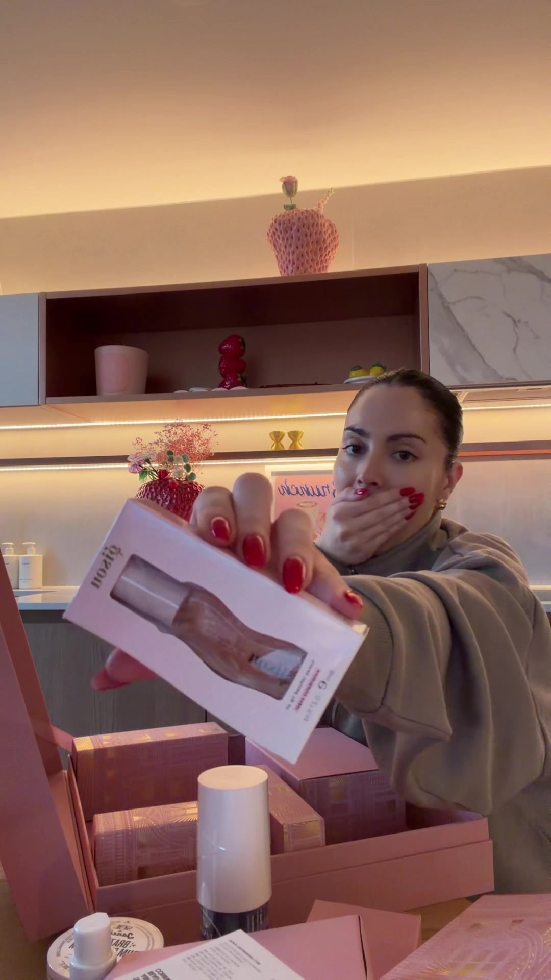 TikTok post by @cinziazullo for Harrods. Caption reads: merry Christmas 💕✨🎀🫶🏻🥖🩷 @Harrods .