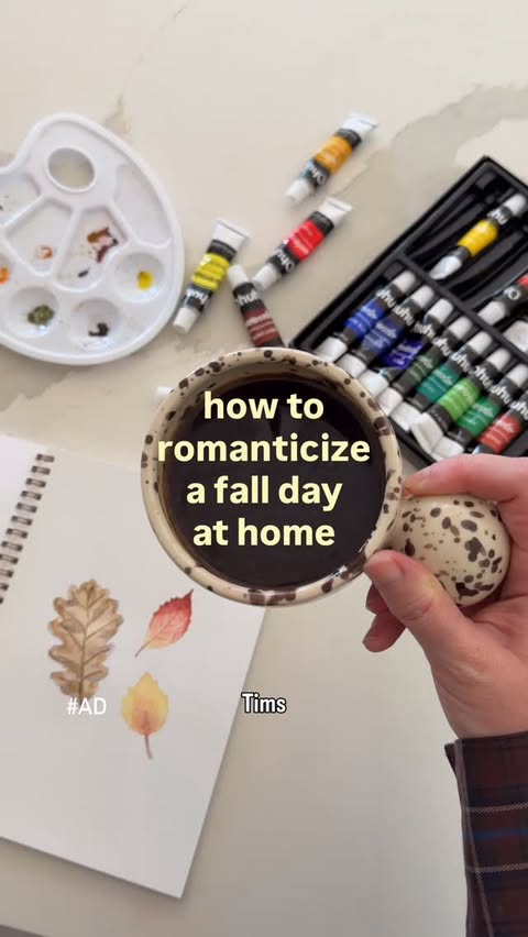 Instagram post by @gingerdeb.house for Tim Hortons. Caption reads: Romanticizing a fall day at home with @timhortons....