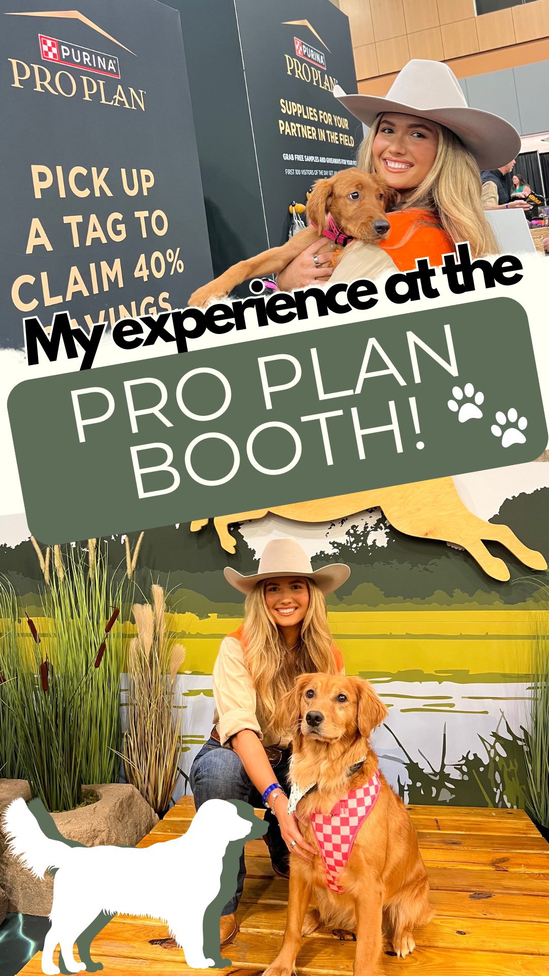 Instagram post by @themaggiewilliams for Purina Pro Plan. Caption reads: #Ad I had such a great time at the @ProPlan booth....