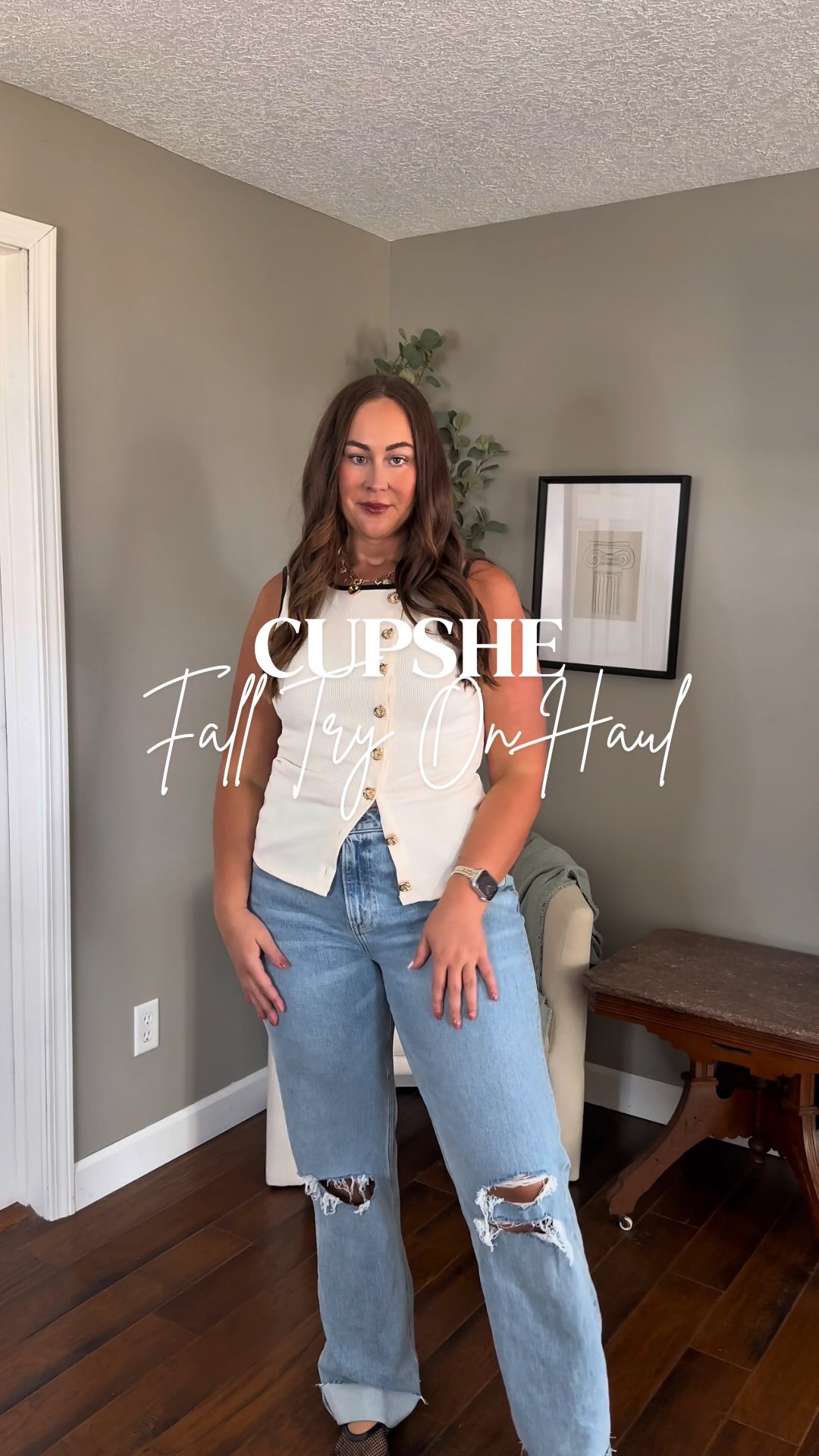 Instagram post by an influencer for Cupshe. Caption reads: [...] send over the details ✨🤍 @cupshe try on....