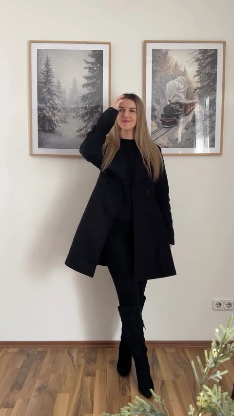 Instagram post by @liliana94deea for Allegra K. Caption reads: Ootd with @allegrakfashion 🤍🌲 Black Firday sale....