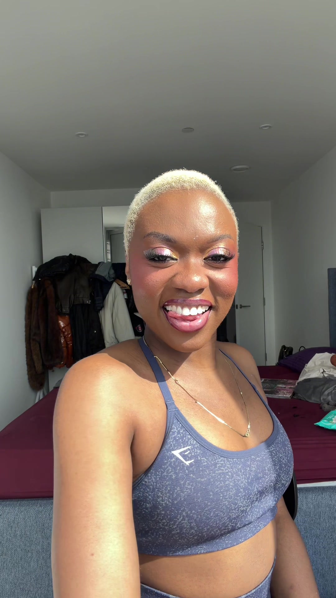 TikTok post by @rayosemen for Jordana Ticia Cosmetics. Caption reads: I will not do my makeup under direct sunlight....