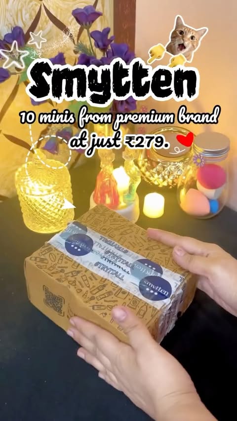 Instagram post by @the_real_shona_baby for Smytten. Caption reads: Smytten trial product unboxing @getsmytten [...].